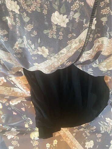 Kahverengi şifon elbise - Görsel 9