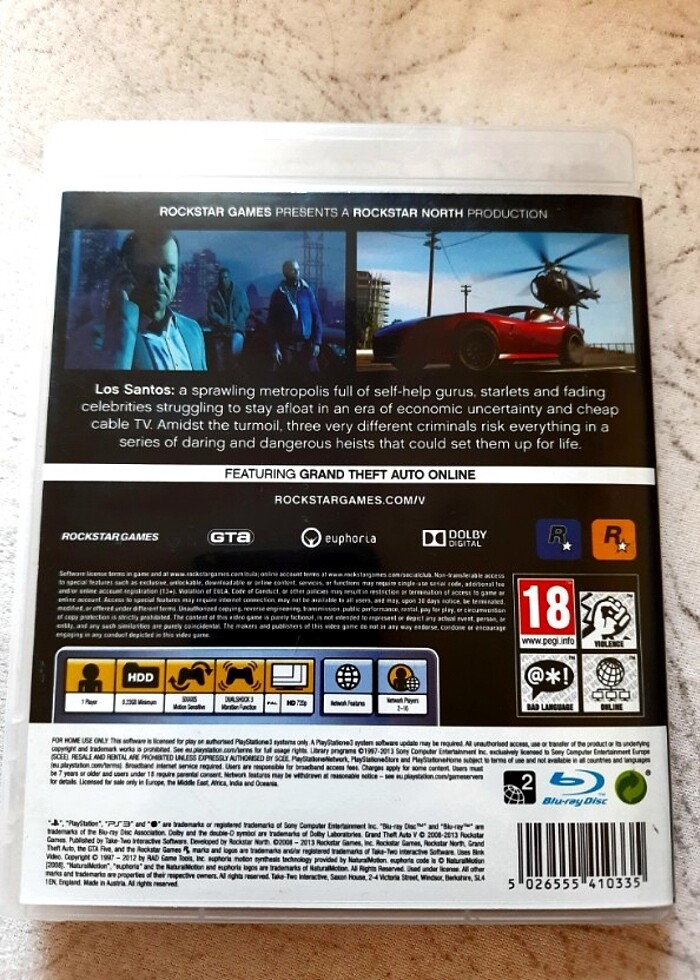 GRAND THEFT AOUT V FIVE PS3 - Görsel 2