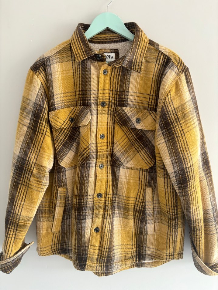 Düğmeli Kahverengi Oversize Erkek Gömlek - Görsel 4