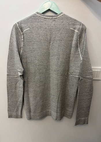 Gri Erkek Triko Uzun Kollu Sweatshirt - Görsel 3