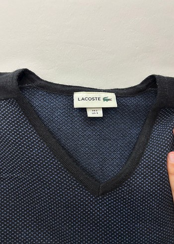 Gri V Yaka Erkek Örgü Yün Kazak - Görsel 2