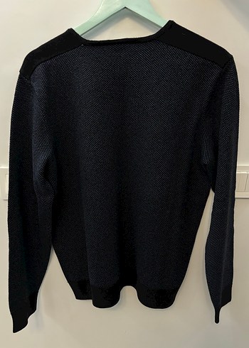 Gri V Yaka Erkek Örgü Yün Kazak - Görsel 3