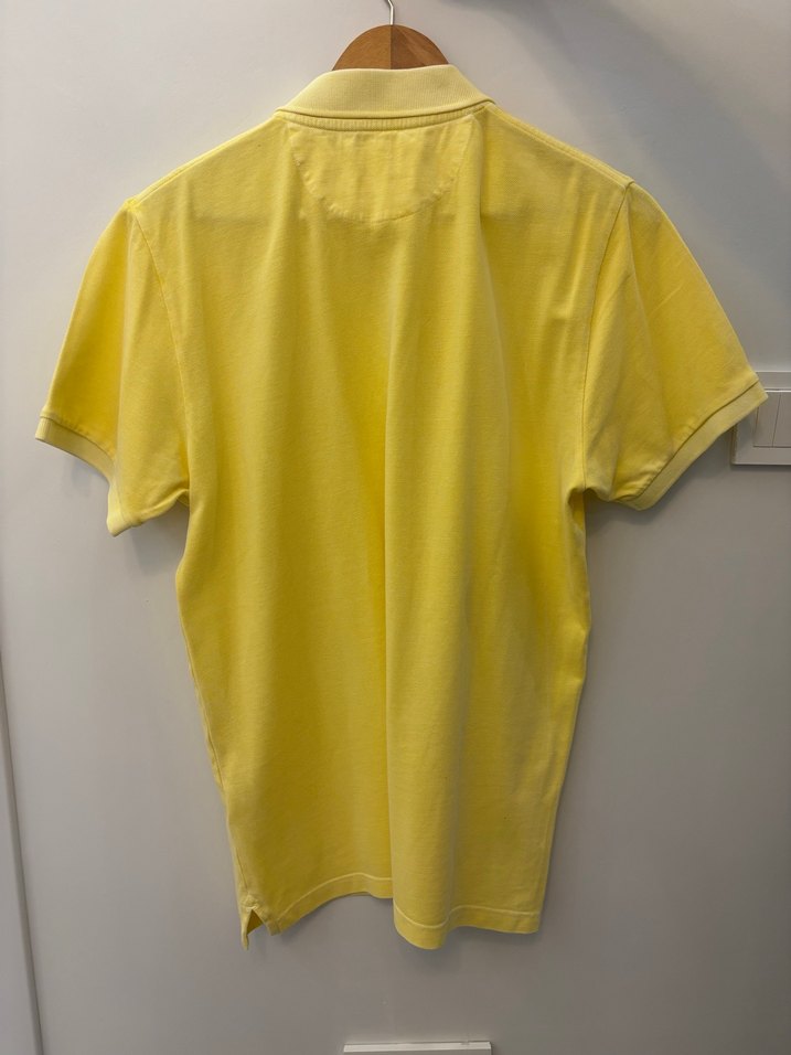 Erkek Sarı Pamuklu Kısa Kollu Polo Tişört - Görsel 4