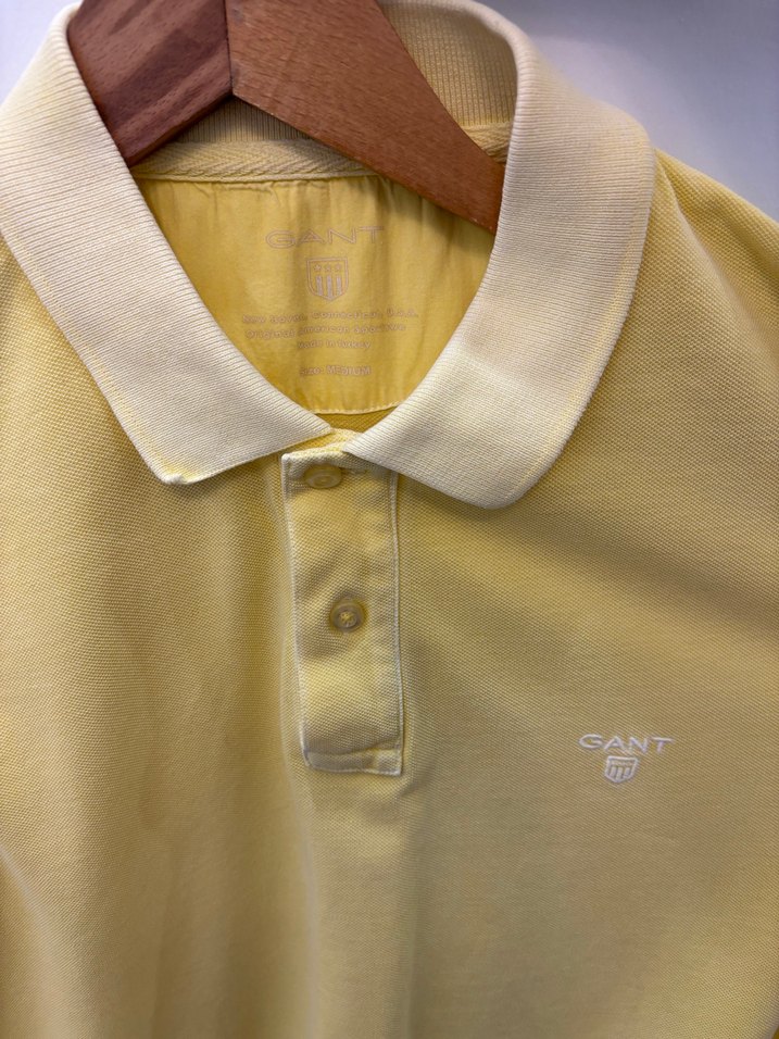 Erkek Sarı Pamuklu Kısa Kollu Polo Tişört - Görsel 2