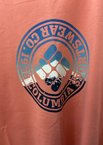 Columbia Pembe Baskılı Erkek Tişört - Görsel 3