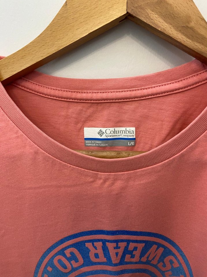 Columbia Pembe Baskılı Erkek Tişört - Görsel 2