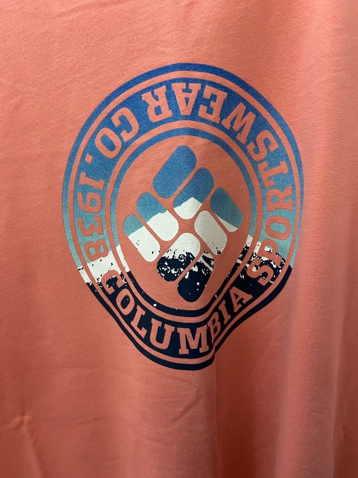 Columbia Pembe Baskılı Erkek Tişört - Görsel 3