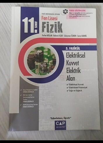 Çap yayınları elektrikli fasikülü ayt fizik