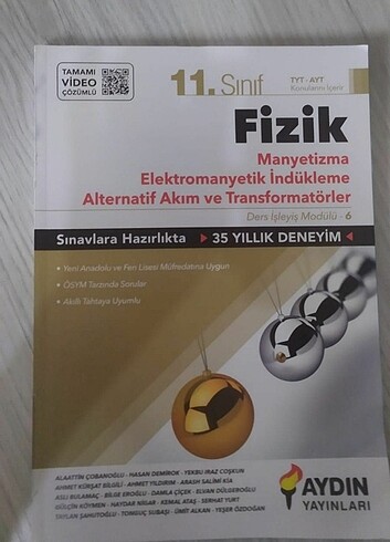 Ayt fizik aydın yayınları manyetizma fasikülü