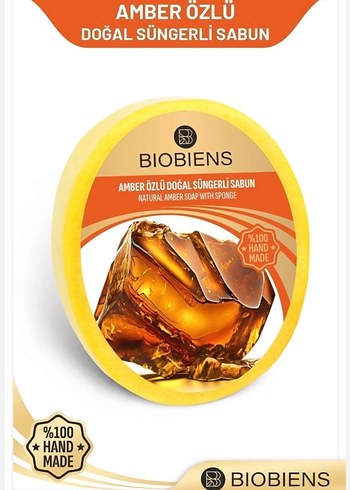 Biobiens Amber Özlü Doğal Süngerli Sabun