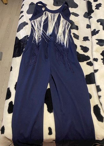 Püsküllü Lacivert Kadın Tulum - Görsel 5