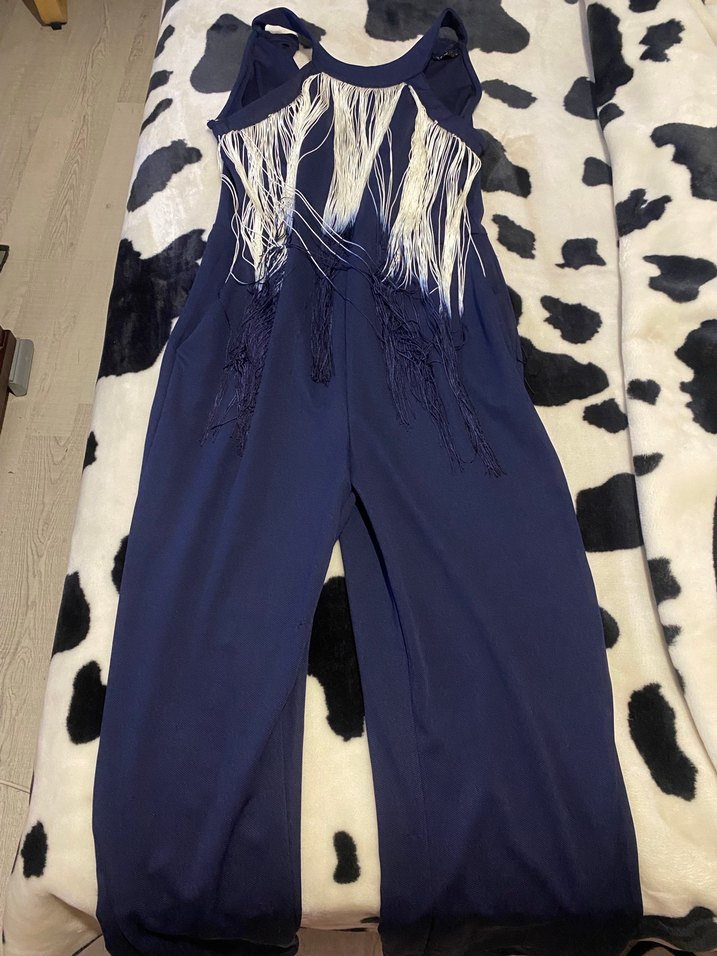 Püsküllü Lacivert Kadın Tulum - Görsel 5