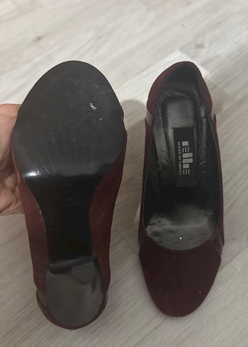 Elle Bordo Süet Tokalı Stiletto Topuklu Kadın Ayakkabı - Görsel 7