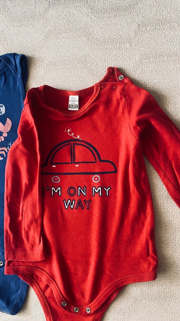 Bebek için Uzun Kollu Baskılı Kırmızı Body - Görsel 2