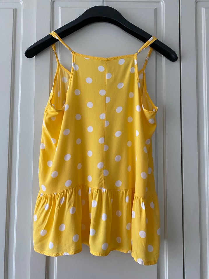Sarı Puantiyeli Askılı Bluz - Görsel 2