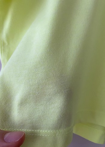 Sarı Kısa Kollu Basic Kadın Tişört - Görsel 3