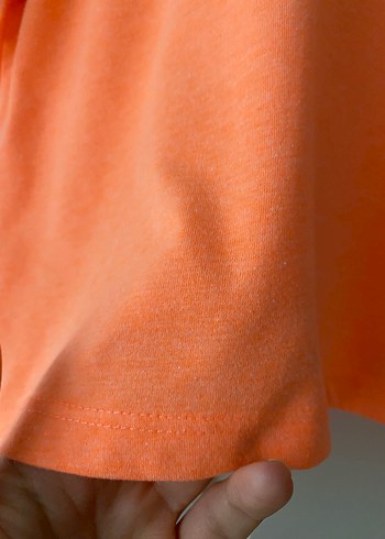 Turuncu Mini Kısa Kollu Basic Tişört - Görsel 3