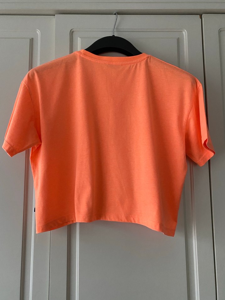 Turuncu Mini Kısa Kollu Basic Tişört - Görsel 2