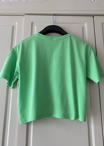 Yeşil Pamuklu Kadın Basic Tişört - Görsel 2