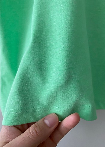 Yeşil Pamuklu Kadın Basic Tişört - Görsel 3