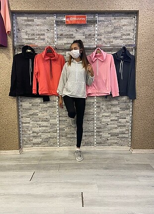 Kapşonlu sweatshirt 4 renk 