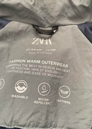 4 Yaş Beden Zara çocuk mont