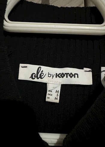 Uzun Kollu KOTON Yüksek Yakalı Siyah Triko Elbise - Görsel 3