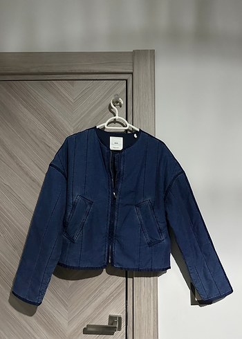 Kemerli Koyu Mavi Denim Kadın Ceket - Görsel 2