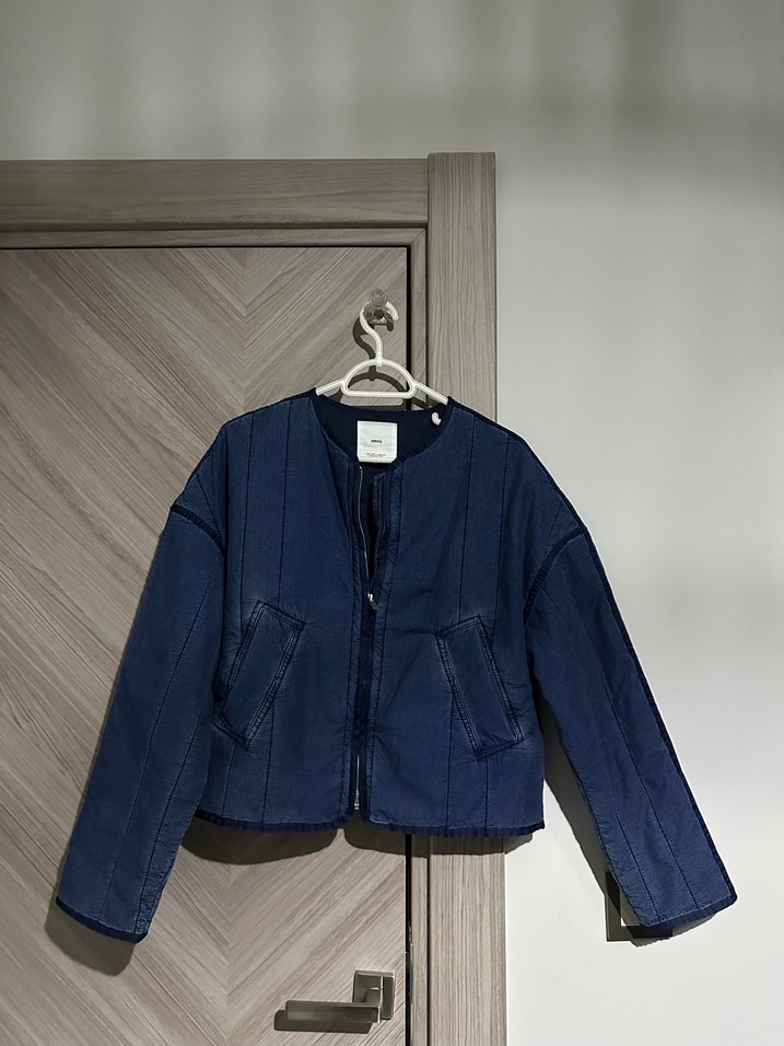 Kemerli Koyu Mavi Denim Kadın Ceket - Görsel 2