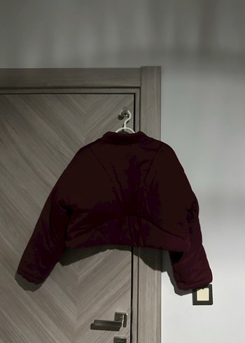 Bordo Kemerli Dik Yaka Kadın Ceket - Görsel 2