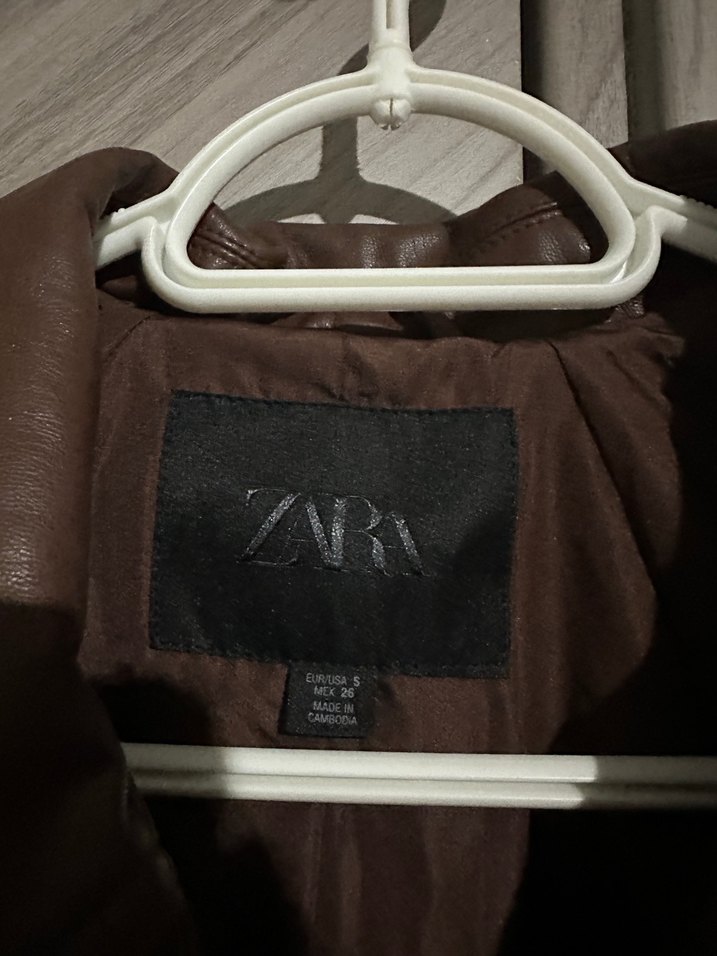 Kahverengi Kemerli Deri Kadın Ceket - Görsel 4