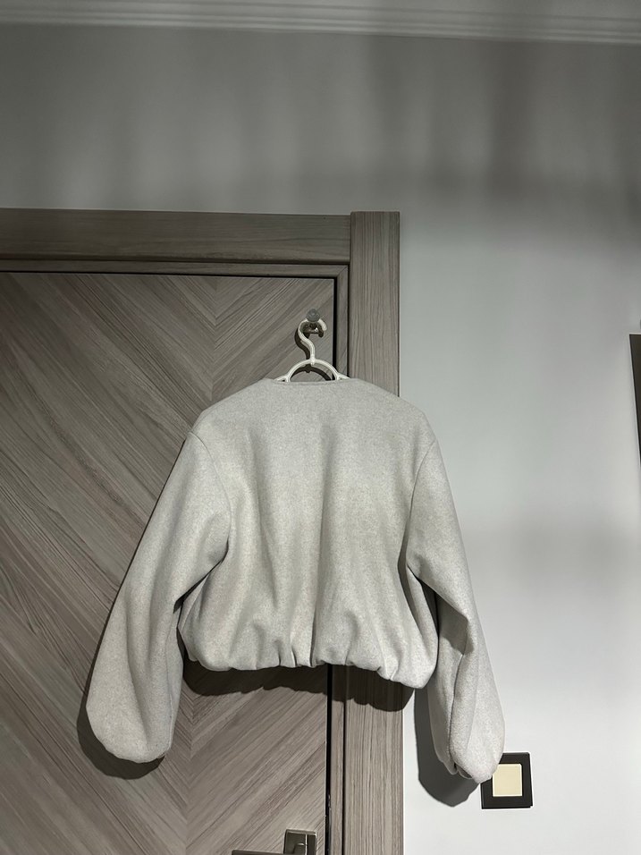 Gri Fermuarlı Kadın Ceket - Görsel 3