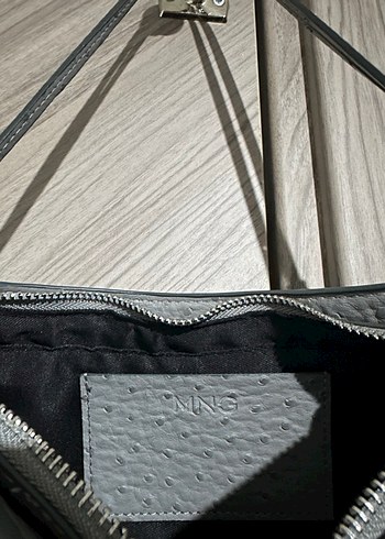 Gri Deri Yılan Desenli Kadın Çanta - Görsel 2