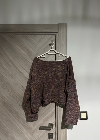 Kadın Kahverengi Mini Örgü Kazak - Görsel 2