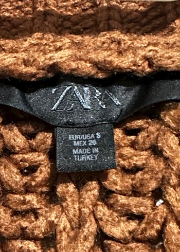 Kahverengi Örgü Kadın Mini Hırka - Görsel 2