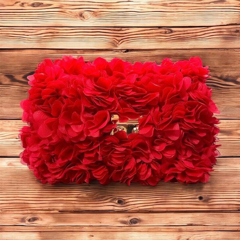 Beyaz Fırfırlı Çiçekli Kadın Çanta - Görsel 3