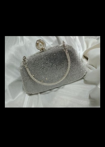 Gri Işıltılı Kadın Abiye Portföy Çanta - Görsel 2