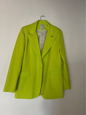Quzu Neon Sarı Blazer Ceket