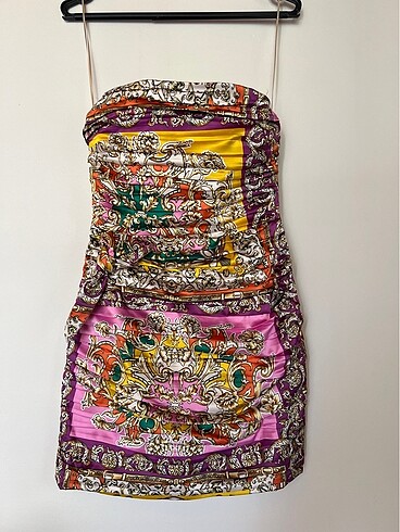 Etnik Desenli Mango Mini Elbise