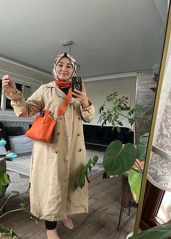 m Beden camel Renk Camel Renkli Midi Kadın Trençkot