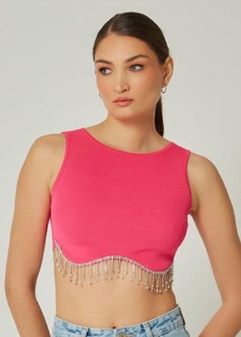 Zara Püsküllü Taş İşlemeli Kadın Kot Pantolon