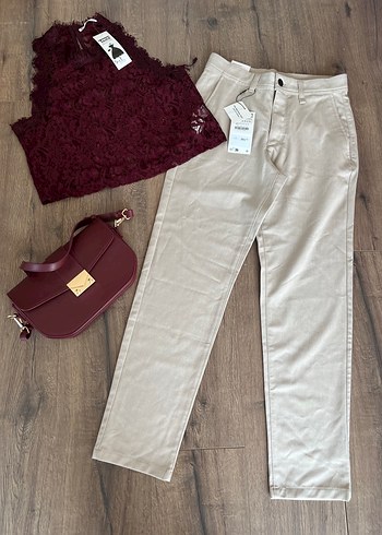 Zara marka Pamuklu Rahat Kesim Pantolon