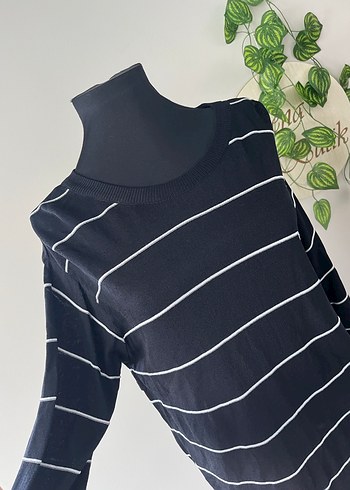 Adl marka Siyah Çizgili  Triko - Görsel 3