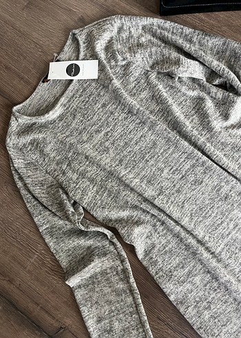 Gri Uzun Kollu Kadın Triko Elbise - Görsel 3