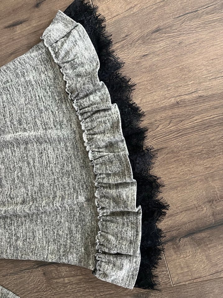 Gri Uzun Kollu Kadın Triko Elbise - Görsel 2