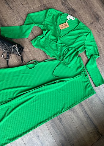 Kadın Yeşil Uzun Bol Kesim takım s m l xl var - Görsel 2