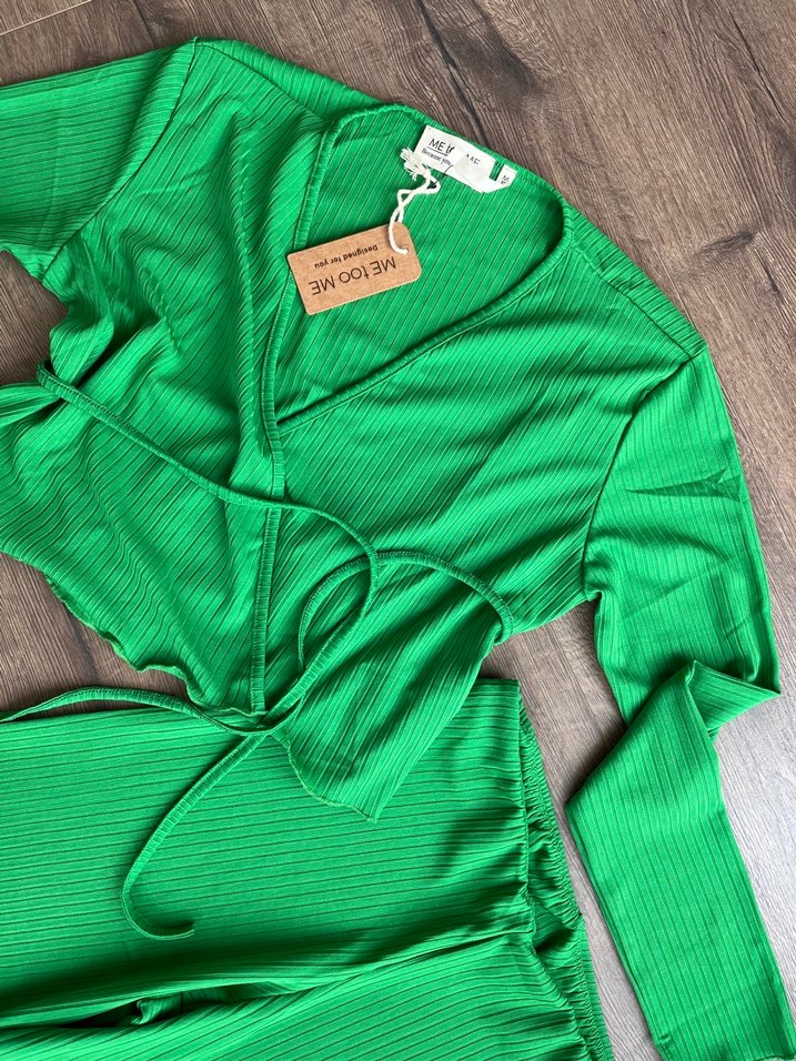 Kadın Yeşil Uzun Bol Kesim takım s m l xl var - Görsel 3