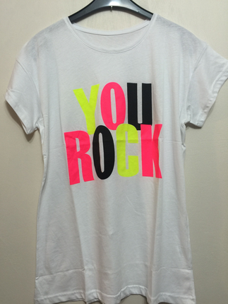You rock neon yazılı tshirt