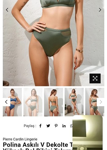 Pierre Cardin Khaki Strappy Bikini takimi