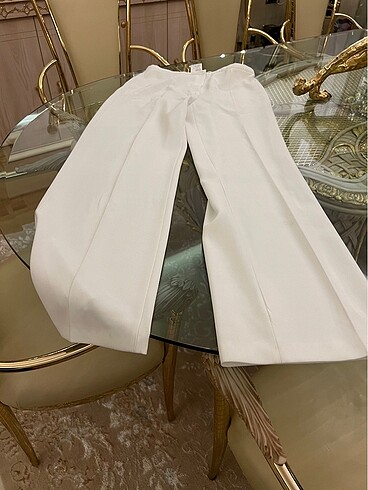 38 Beden beyaz Renk Beyaz kumaş pantolon